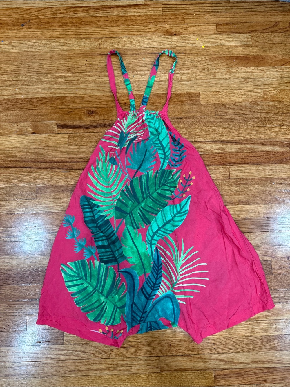 FARM Rio (Fábula ) Girls Tropical Pink and Green Leaf One-Piece